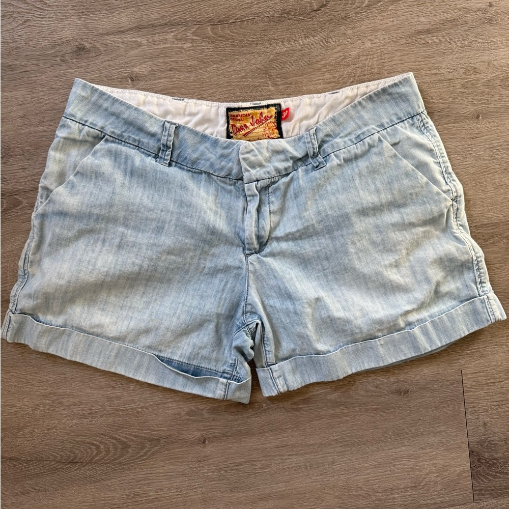 Dear John Blue Jean Shorts Cuffed Hem